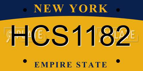 HCS1182 New York License Plate