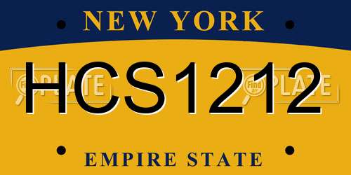 HCS1212 New York License Plate