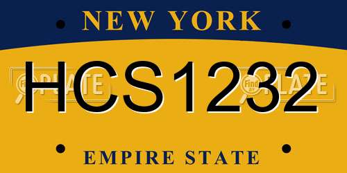 HCS1232 New York License Plate