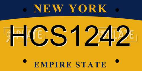 HCS1242 New York License Plate