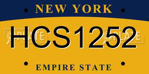 HCS1252 New York License Plate