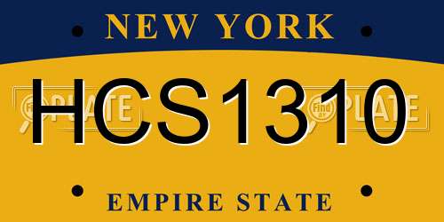 HCS1310 New York License Plate