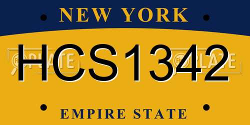 HCS1342 New York License Plate