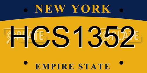 HCS1352 New York License Plate