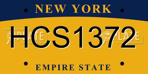 HCS1372 New York License Plate