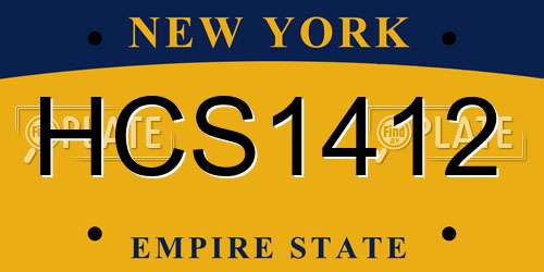 HCS1412 New York License Plate