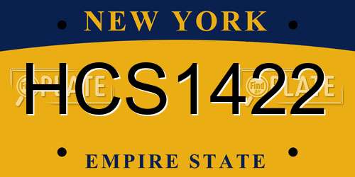 HCS1422 New York License Plate