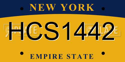 HCS1442 New York License Plate