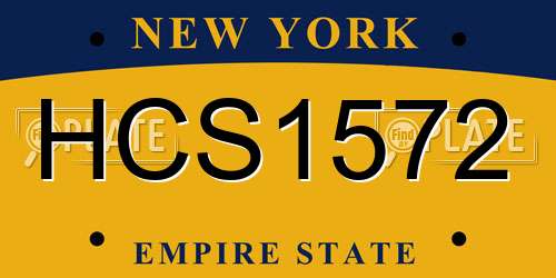 HCS1572 New York License Plate