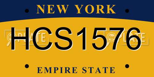 HCS1576 New York License Plate