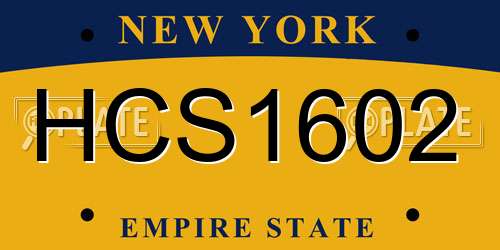 HCS1602 New York License Plate