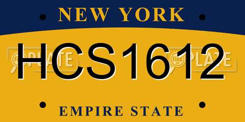 HCS1612 New York License Plate