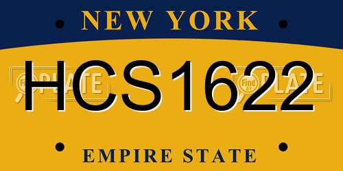 HCS1622 New York License Plate