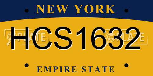HCS1632 New York License Plate