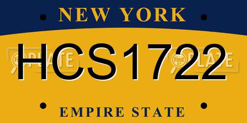 HCS1722 New York License Plate