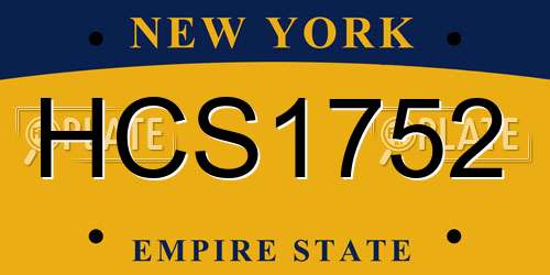 HCS1752 New York License Plate