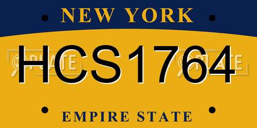 HCS1764 New York License Plate