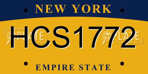 HCS1772 New York License Plate