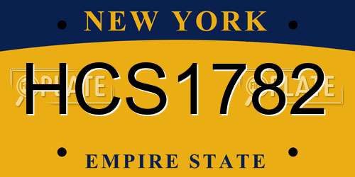 HCS1782 New York License Plate