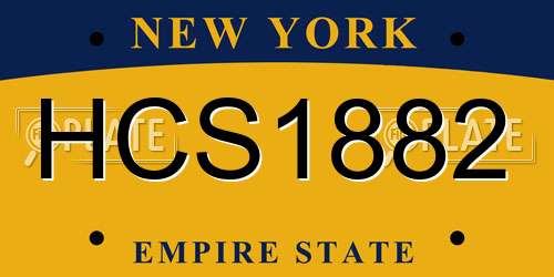 HCS1882 New York License Plate