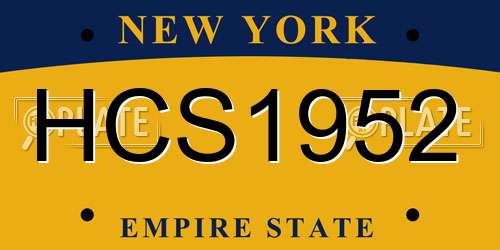 HCS1952 New York License Plate