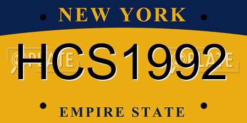 HCS1992 New York License Plate