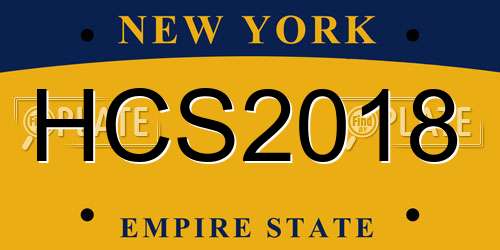 HCS2018 New York License Plate
