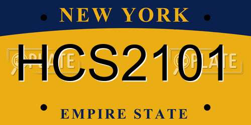HCS2101 New York License Plate