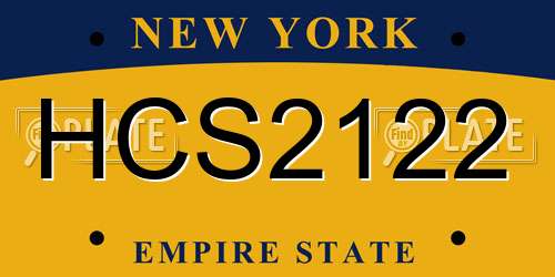 HCS2122 New York License Plate