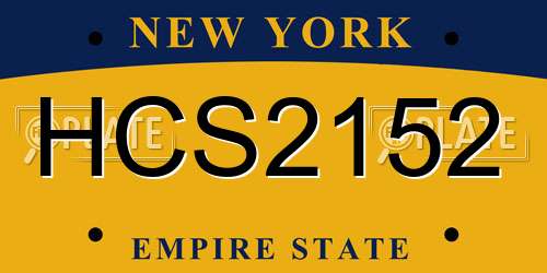HCS2152 New York License Plate
