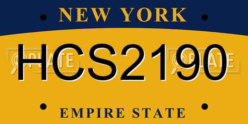 HCS2190 New York License Plate