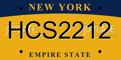 HCS2212 New York License Plate