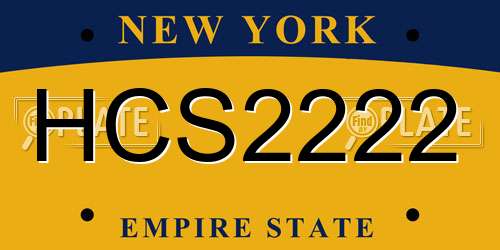 HCS2222 New York License Plate