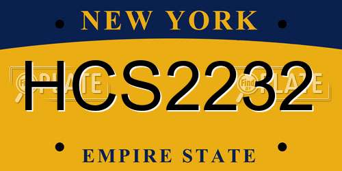 HCS2232 New York License Plate