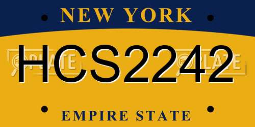 HCS2242 New York License Plate