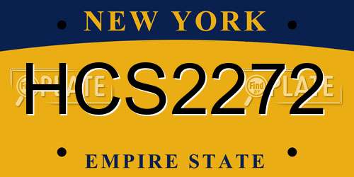HCS2272 New York License Plate