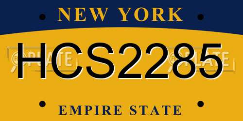 HCS2285 New York License Plate