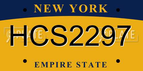 HCS2297 New York License Plate
