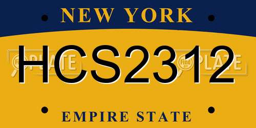 HCS2312 New York License Plate