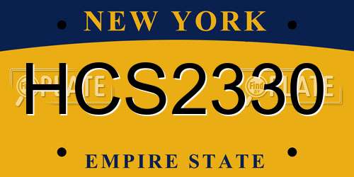 HCS2330 New York License Plate