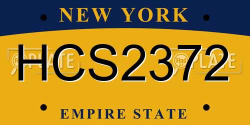 HCS2372 New York License Plate
