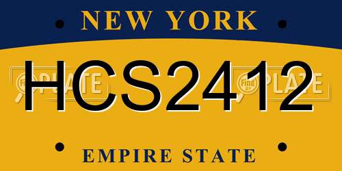 HCS2412 New York License Plate