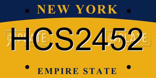 HCS2452 New York License Plate