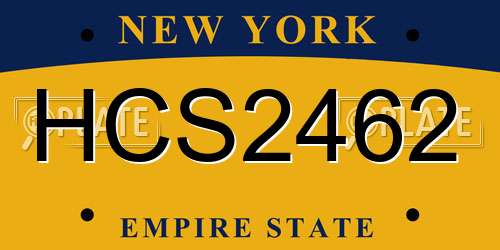 HCS2462 New York License Plate