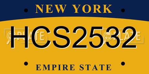 HCS2532 New York License Plate