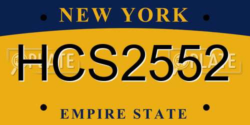 HCS2552 New York License Plate