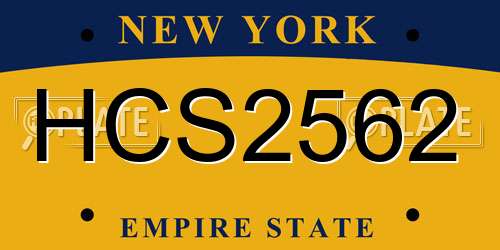 HCS2562 New York License Plate