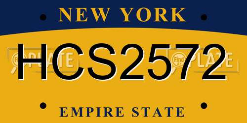 HCS2572 New York License Plate