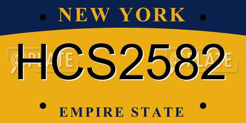 HCS2582 New York License Plate