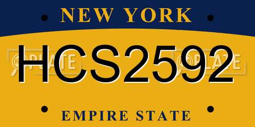 HCS2592 New York License Plate